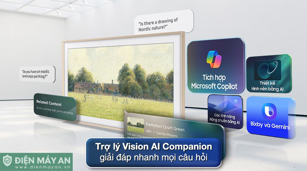 Smart Tivi Khung Tranh The Frame QLED Samsung AI 4K 65 inch QA65LS03HE (65LS03H)
